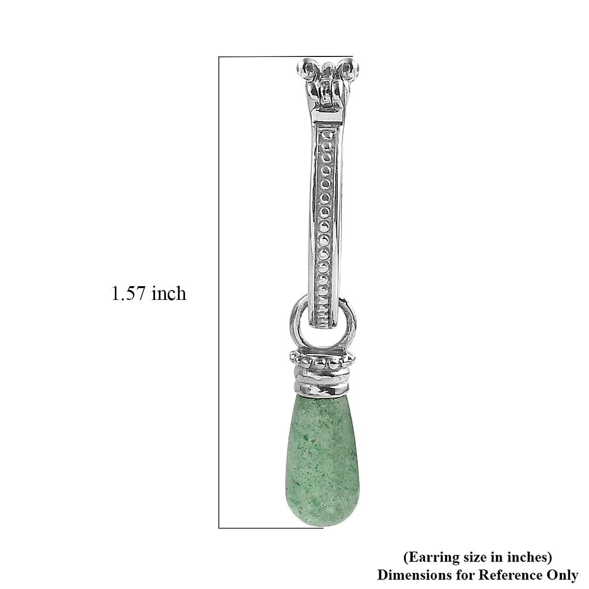 EverTrue Green Aventurine 6.80 ctw Earrings in Stainless Steel