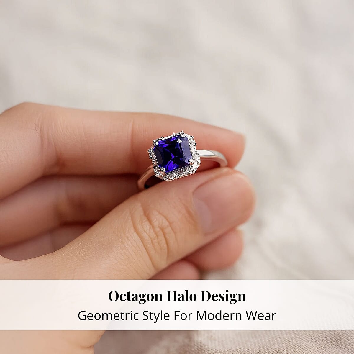 Certified & Appraised Rhapsody AAAA Tanzanite, Diamond Asscher Cut Ring in 950 Platinum 2.00 ctw (Size 5.0) image number 4