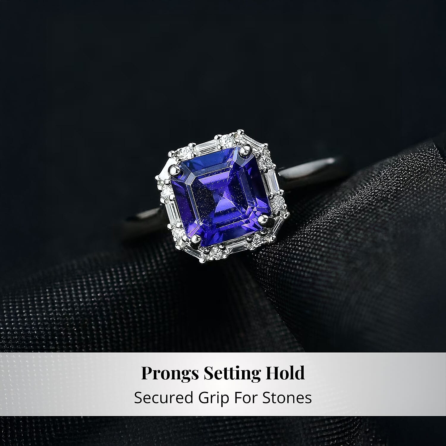 Certified & Appraised Rhapsody AAAA Tanzanite, Diamond Asscher Cut Ring in 950 Platinum 2.00 ctw (Size 6.0)