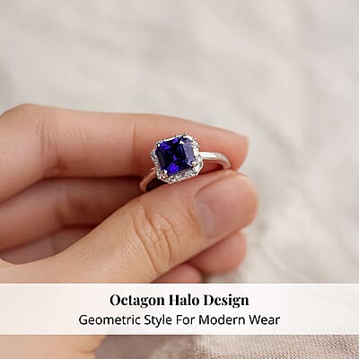 Certified & Appraised Rhapsody AAAA Tanzanite, Diamond Asscher Cut Ring in 950 Platinum 2.00 ctw (Size 6.0)