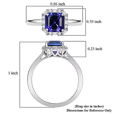 Certified & Appraised Rhapsody AAAA Tanzanite, Diamond Asscher Cut Ring in 950 Platinum 2.00 ctw (Size 6.0)