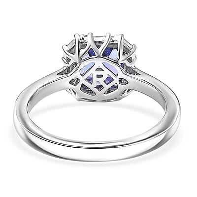 Certified & Appraised Rhapsody AAAA Tanzanite, Diamond Asscher Cut Ring in 950 Platinum 2.00 ctw (Size 6.0)