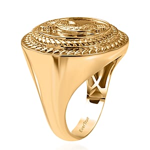 EverTrue Bronzella Collection Italian Republic Coin Men's Ring in 18K YG Plated Bronze (Size 10.0)