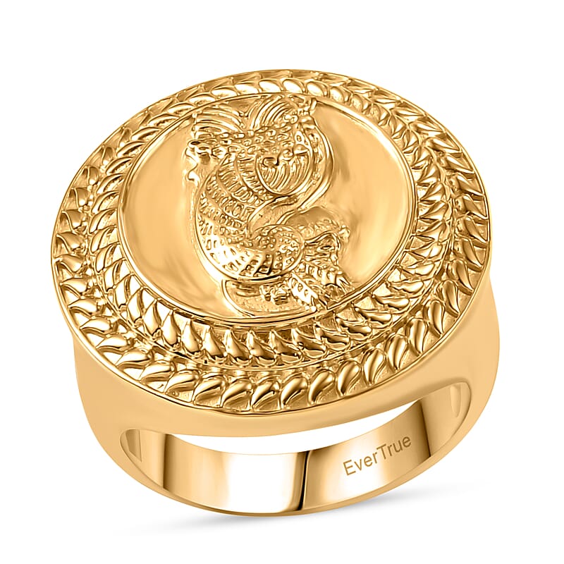 EverTrue Bronzella Collection Italian Republic Coin Men's Ring in 18K YG Plated Bronze (Size 12.0)