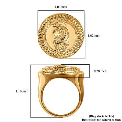 EverTrue Bronzella Collection Italian Republic Coin Men's Ring in 18K YG Plated Bronze (Size 12.0)