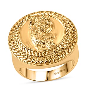 EverTrue Bronzella Collection Italian Republic Coin Men's Ring in 18K YG Plated Bronze (Size 9.0)