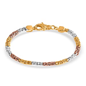D'Joy Bali Legacy Byzantine Chain Bracelet in 18K Vermeil YRG Over and Sterling Silver (6.50 In) 11.40 Grams