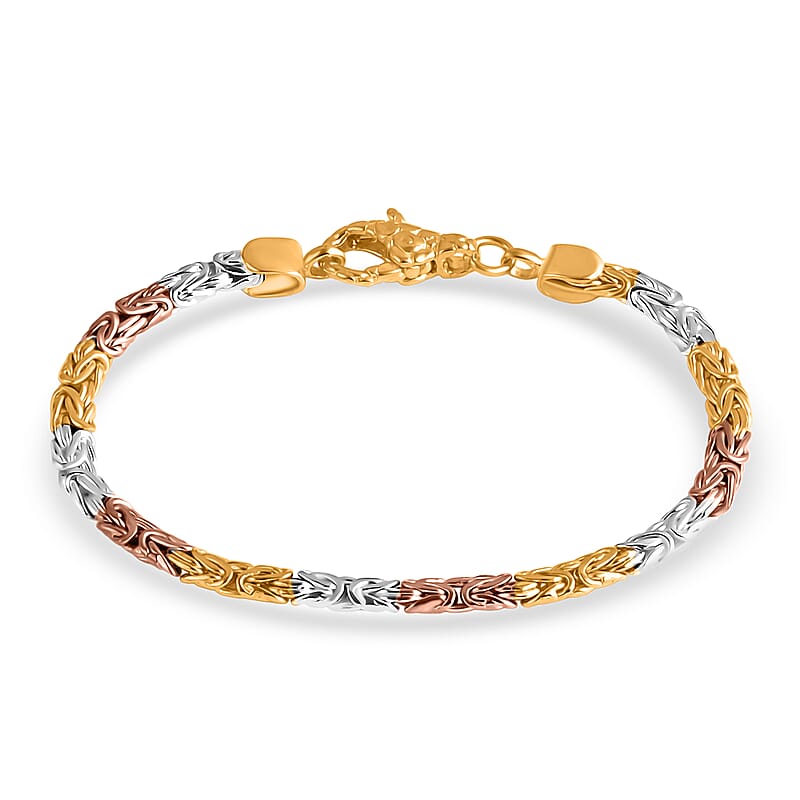 D'Joy Bali Legacy Byzantine Chain Bracelet in 18K Vermeil YRG Over and Sterling Silver (6.50 In) 11.40 Grams