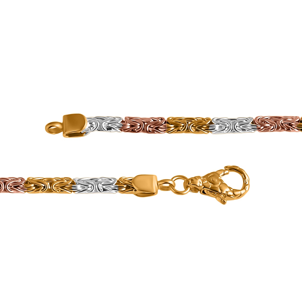 D'Joy Bali Legacy Byzantine Chain Bracelet in 18K Vermeil YRG Over and Sterling Silver (6.50 In) 11.40 Grams image number 3