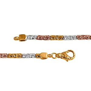 D'Joy Bali Legacy Byzantine Chain Bracelet in 18K Vermeil YRG Over and Sterling Silver (7.25 In) 11.40 Grams