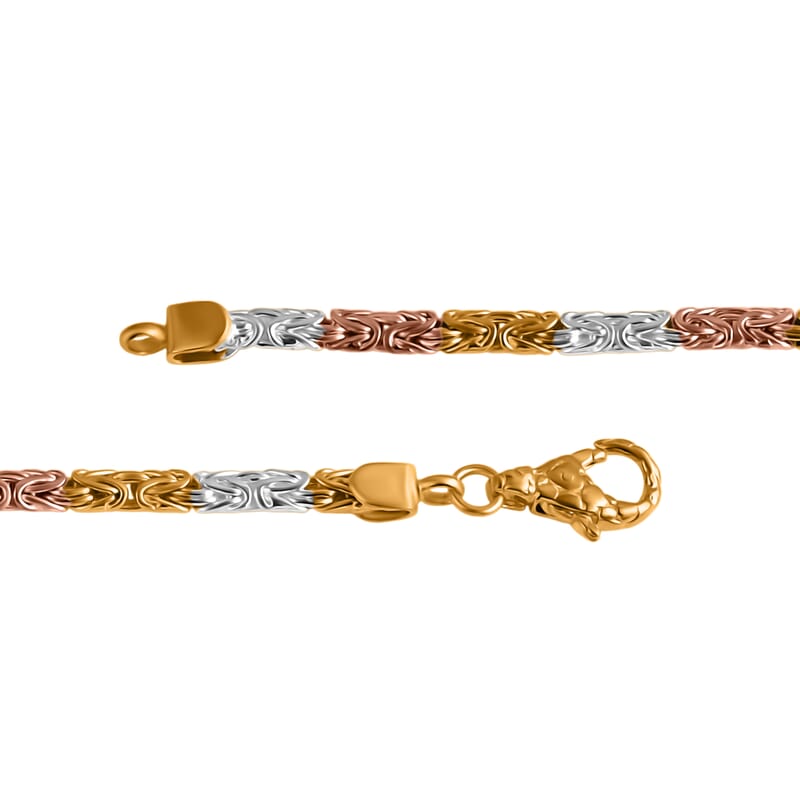 D'Joy Bali Legacy Byzantine Chain Bracelet in 18K Vermeil YRG Over and Sterling Silver (7.25 In) 11.40 Grams
