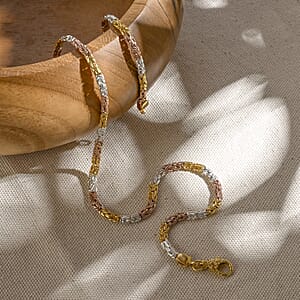 D'Joy Bali Legacy Byzantine Chain Necklace in 18K Vermeil YRG Over and Sterling Silver 28.50 Grams 20 Inches