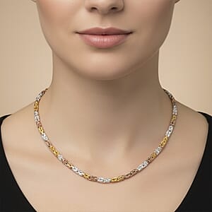 D'Joy Bali Legacy Byzantine Chain Necklace in 18K Vermeil YRG Over and Sterling Silver 28.50 Grams 20 Inches