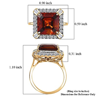 Certified and Appraised AAA Santa Ana Madeira Citrine, Diamond Art Deco Ring in 10K Yellow Gold 8.50 ctw (Size 11.0)
