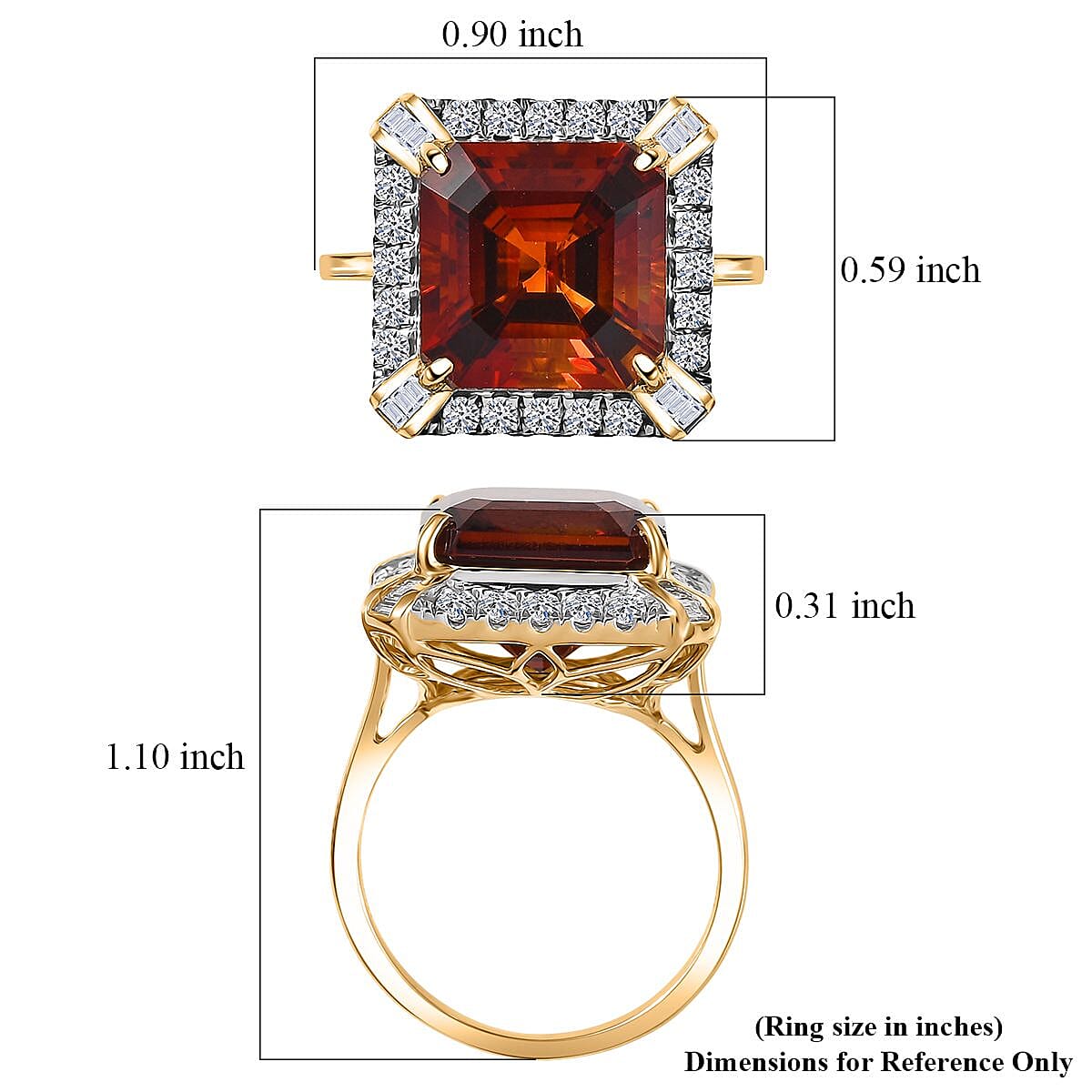 Certified & Appraised AAA Santa Ana Madeira Citrine, Diamond Art Deco Ring in 10K Yellow Gold 8.50 ctw (Size 7.0) image number 5