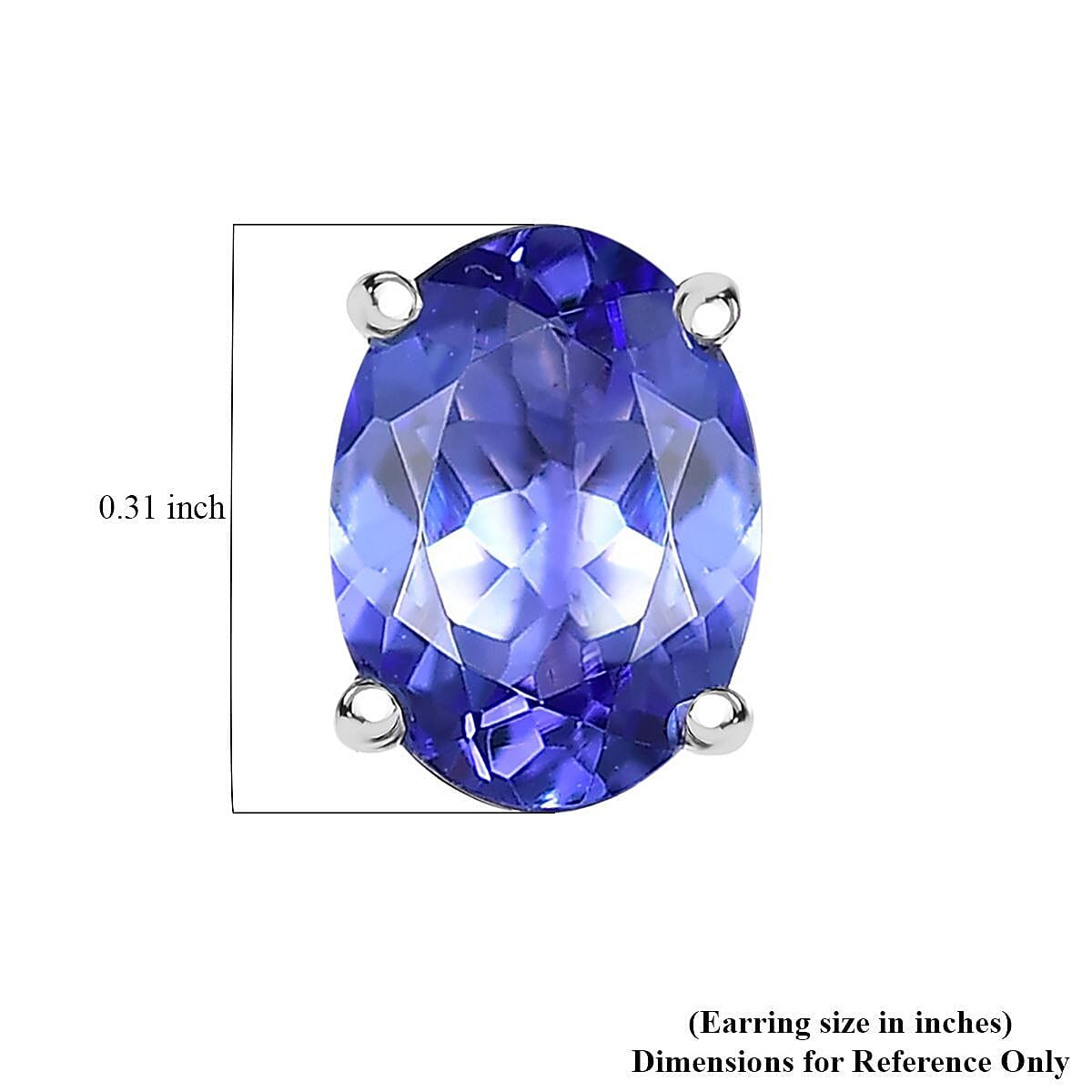 Doorbuster Luxoro Premium Tanzanite 2.10 ctw Solitaire Stud Earrings in 10K White Gold image number 4