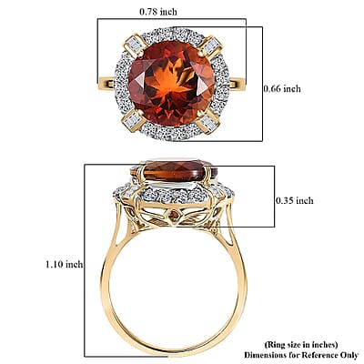 AAA Santa Ana Madeira Citrine, Lab Grown Diamond Ring in 10K Yellow Gold 6.50 ctw (Size 12.0)