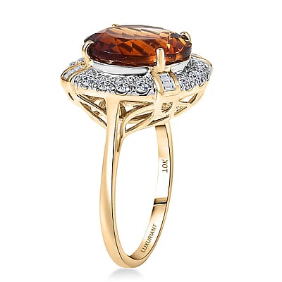 AAA Santa Ana Madeira Citrine, Lab Grown Diamond Ring in 10K Yellow Gold 6.50 ctw (Size 5.0)