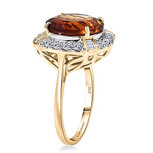 Certified & Appraised AAA Santa Ana Madeira Citrine, Lab Grown Diamond Ring in 10K Yellow Gold 6.50 ctw (Size 6.0)