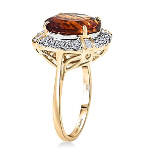 Certified & Appraised AAA Santa Ana Madeira Citrine, Lab Grown Diamond Ring in 10K Yellow Gold 6.50 ctw (Size 8.0)