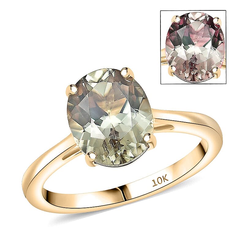 Certified and Appraised  AAA Turkizite Solitaire Ring in 10K Yellow Gold 3.26 ctw (Size 5.0)