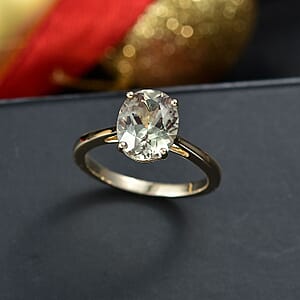 Certified and Appraised Luxoro AAA Turkizite Solitaire Ring in 10K Yellow Gold 3.26 ctw (Size 6.0)