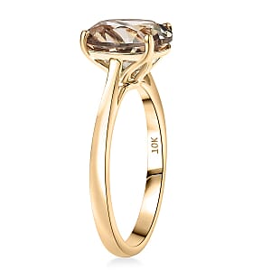 Certified and Appraised Luxoro AAA Turkizite Solitaire Ring in 10K Yellow Gold 3.26 ctw (Size 6.0)