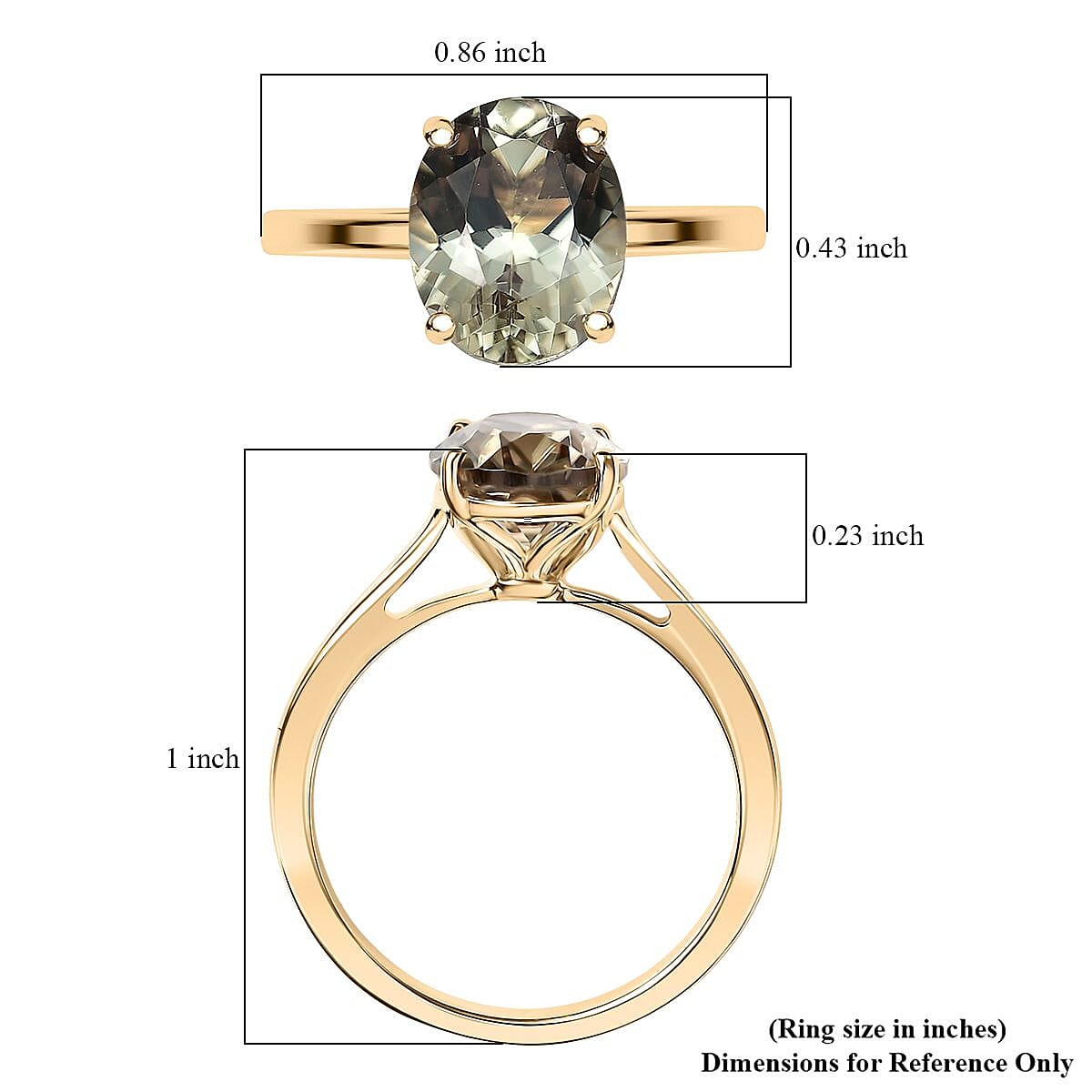 Doorbuster Certified & Appraised AAA Turkizite 3.26 ctw Solitaire Ring in 10K Yellow Gold (Size 6.0) image number 4