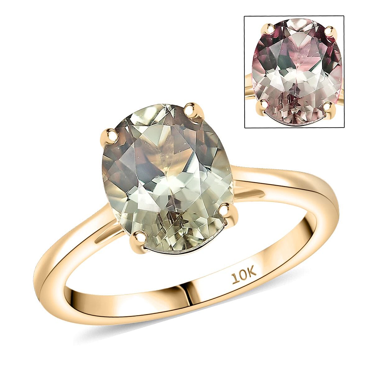 Doorbuster Certified & Appraised Luxoro 10K Yellow Gold AAA Turkizite Solitaire Ring (Size 10.0) 3.26 ctw