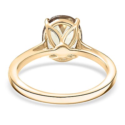 Certified & Appraised  AAA Turkizite Solitaire Ring in 10K Yellow Gold 3.26 ctw (Size 8.0)