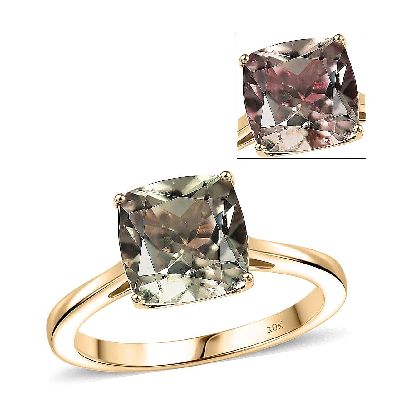 Certified & Appraised AAA Turkizite Solitaire Ring in 10K Yellow Gold 3.00 ctw (Size 10.0)