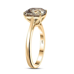 Certified AAA Turkizite Solitaire Ring in 10K Yellow Gold 3.00 ctw (Size 10.0)