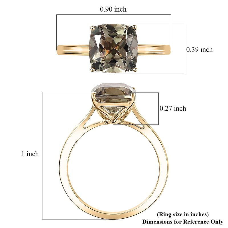 Certified & Appraised AAA Turkizite Solitaire Ring in 10K Yellow Gold 3.00 ctw (Size 10.0)