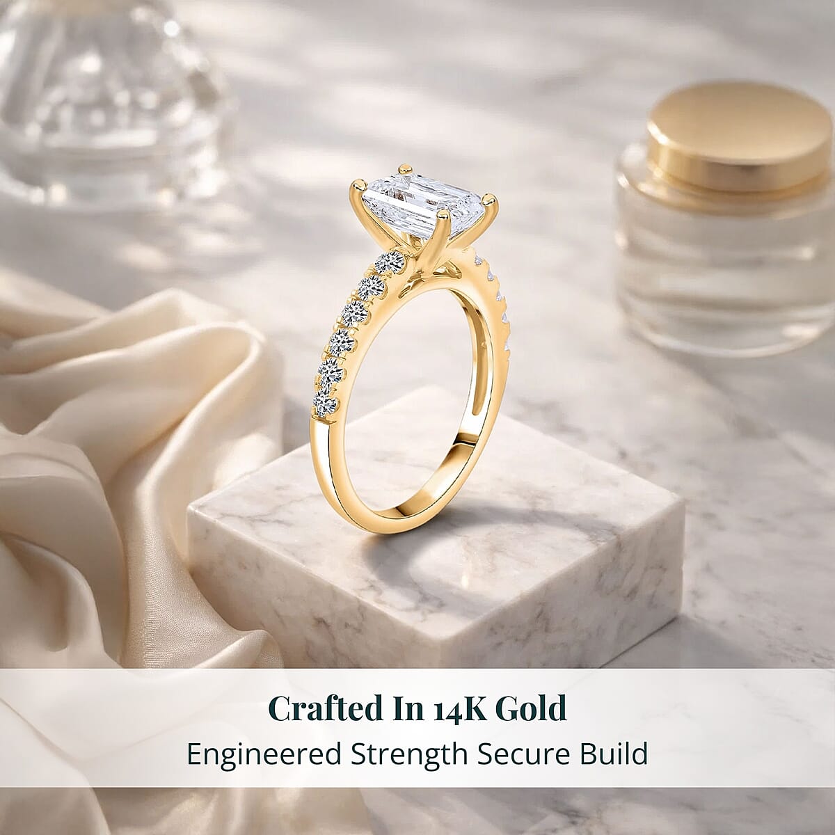 Luxuriant Lab Grown Diamond SI1-SI2 2.50 ctw Ring in 14K Yellow Gold (Size 10.0) image number 2