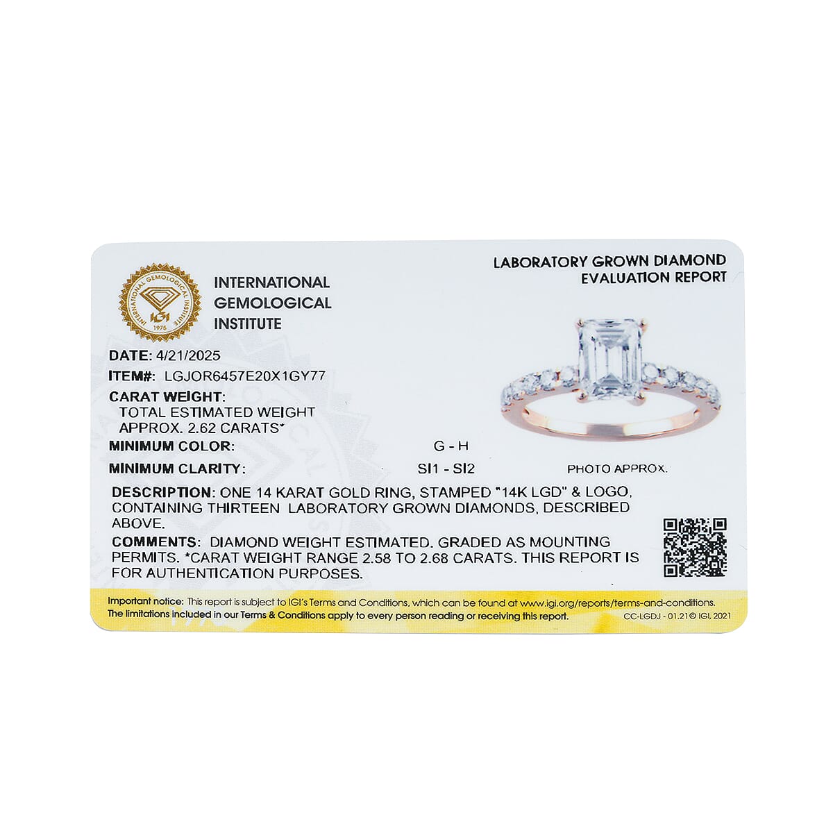 Luxuriant Lab Grown Diamond SI1-SI2 2.50 ctw Ring in 14K Yellow Gold (Size 5.0) image number 5