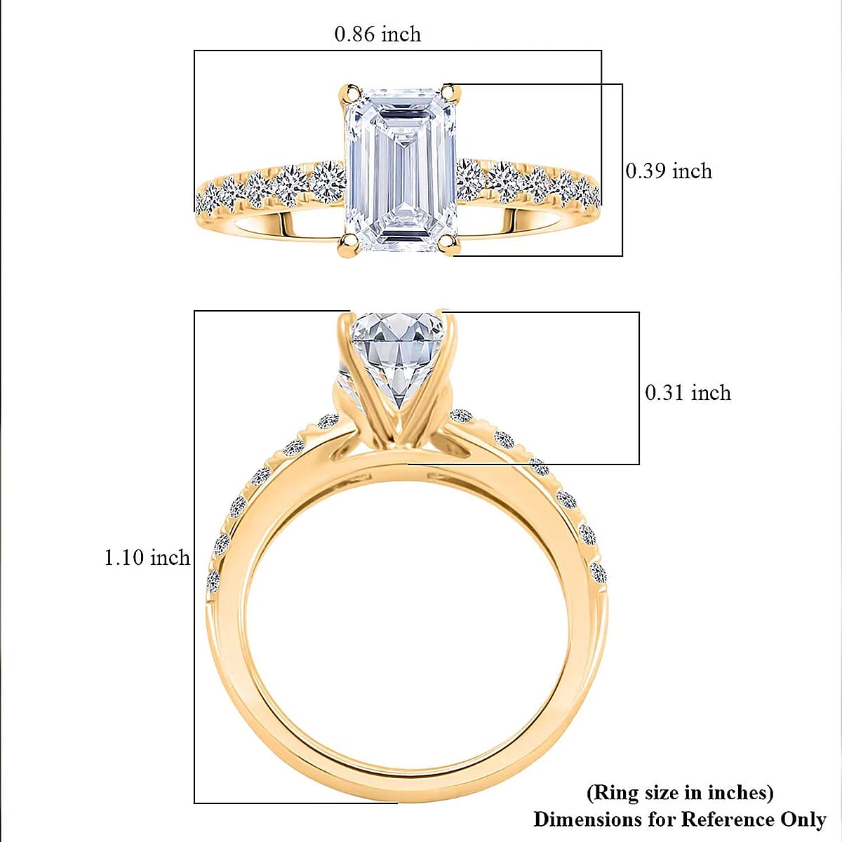 Luxuriant Lab Grown Diamond SI1-SI2 2.50 ctw Ring in 14K Yellow Gold (Size 5.5) image number 6