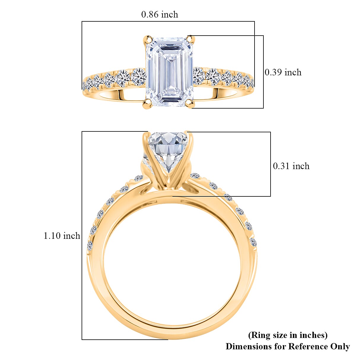 Luxuriant Lab Grown Diamond SI1-SI2 2.50 ctw Ring in 14K Yellow Gold (Size 6.0) image number 4
