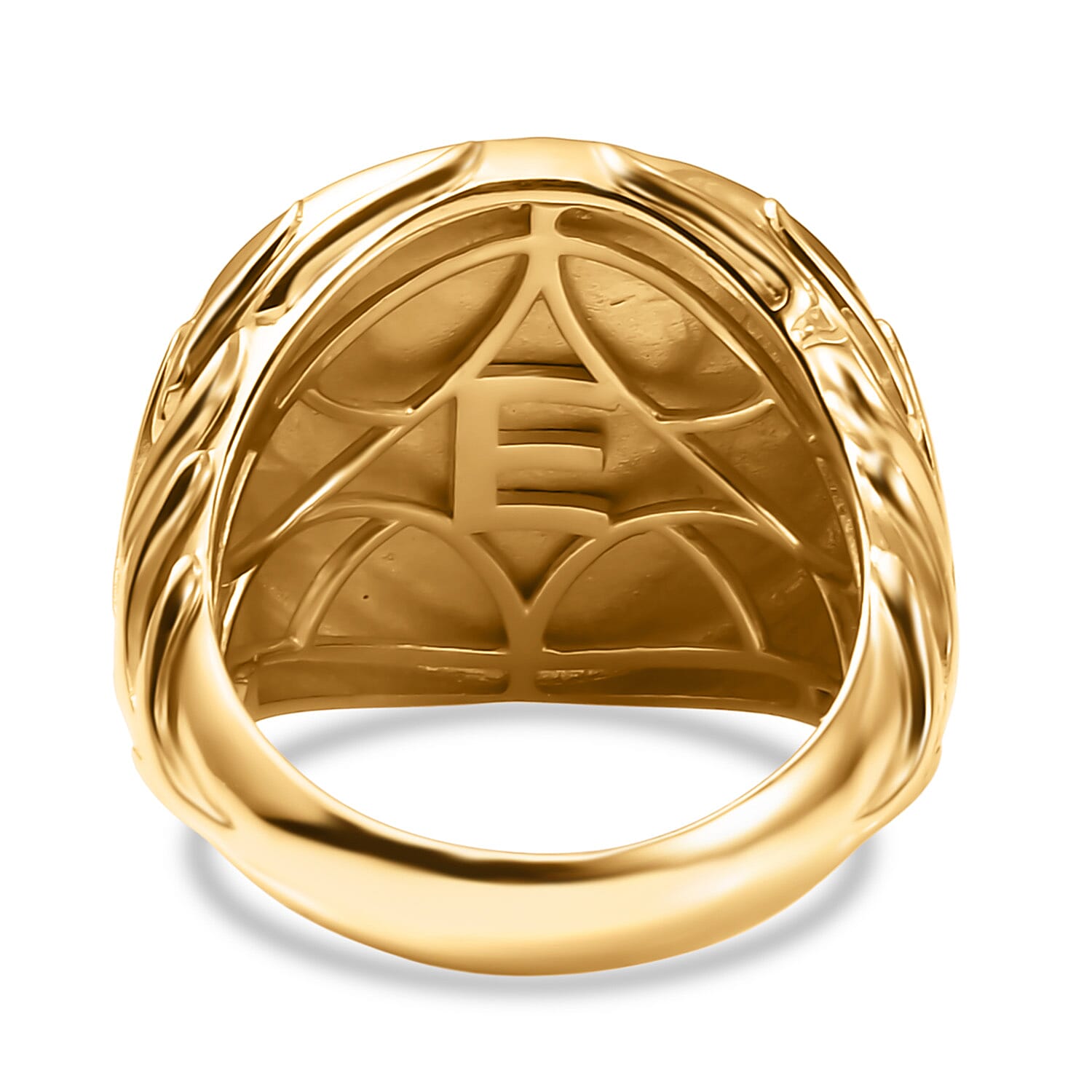 EverTrue Bronzella Collection Dragon Men's Ring in 18K Yellow Gold Plated Bronze (Size 10.0)