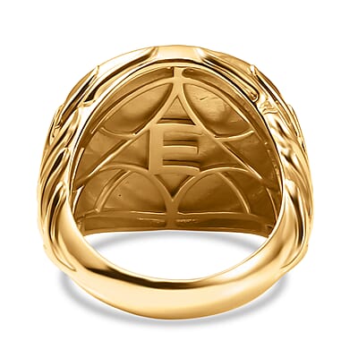 EverTrue Bronzella Collection Dragon Men's Ring in 18K Yellow Gold Plated Bronze (Size 10.0)
