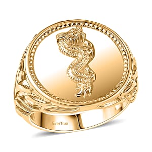 EverTrue Bronzella Collection Vintage European Coin Men's Ring in 18K YG Plated Bronze (Size 11.0)