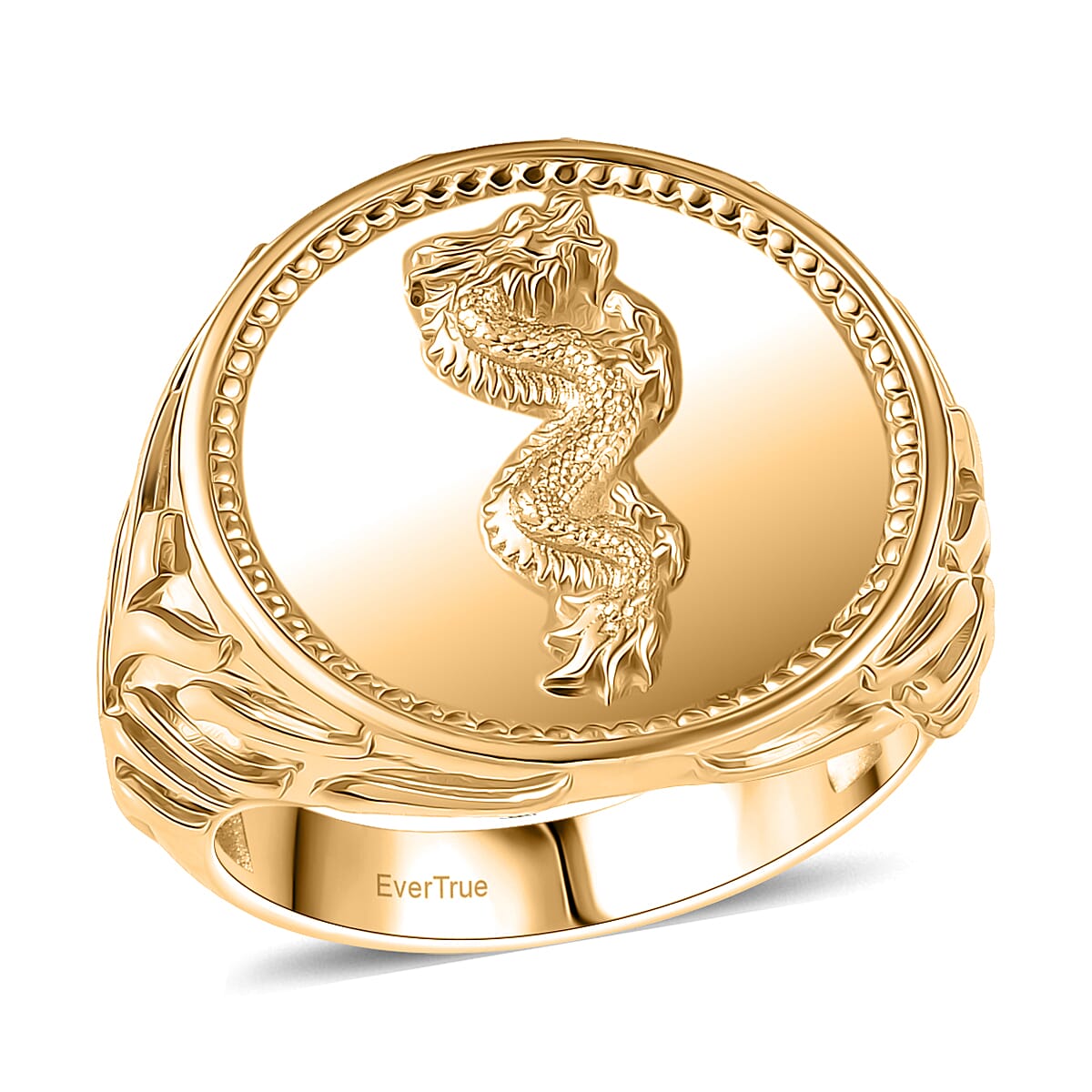 EverTrue Bronzella Collection Coin Men's Ring in 18K YG Plated Bronze (Size 11.0)