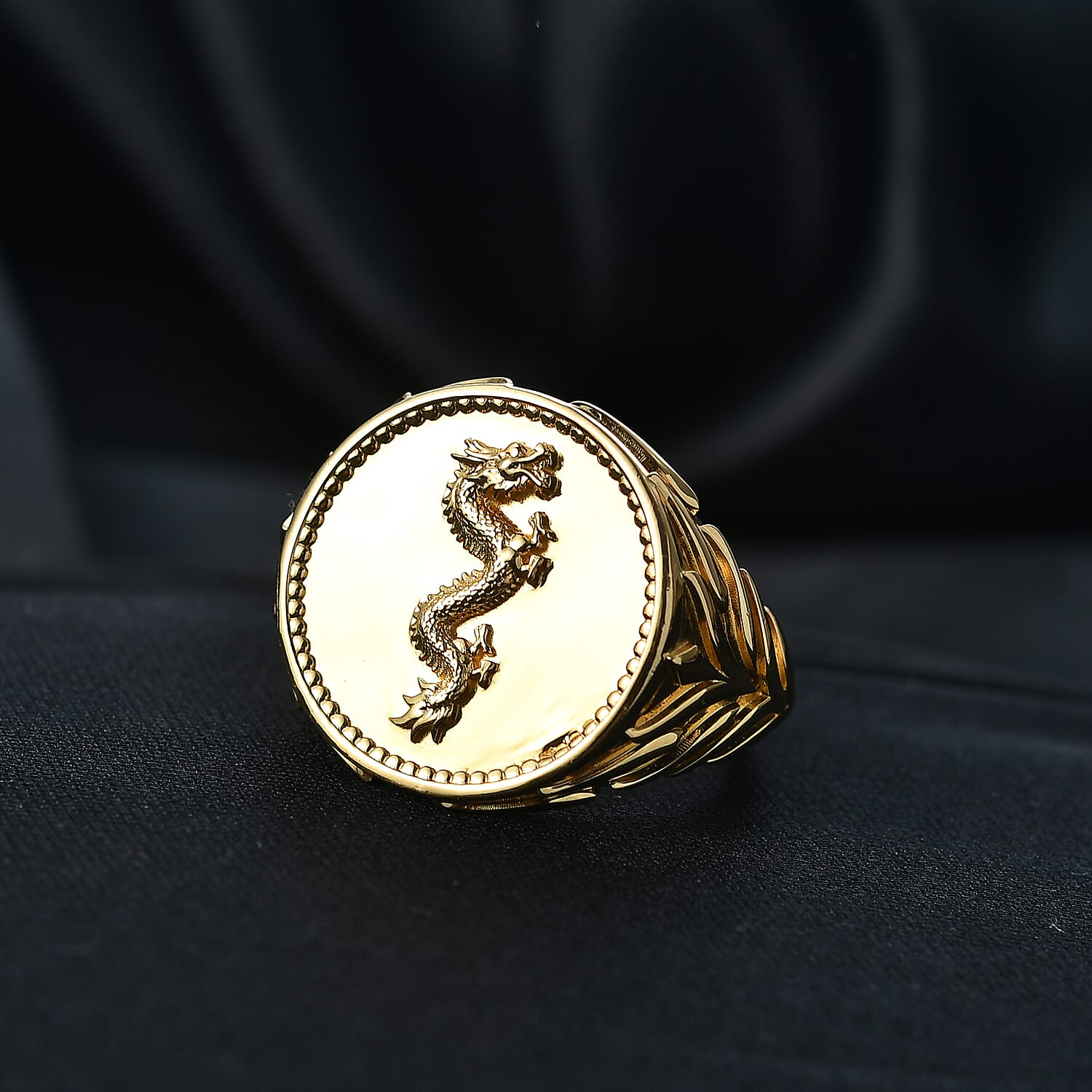 EverTrue Bronzella Collection Vintage European Coin Men's Ring in 18K YG Plated Bronze (Size 12.0)