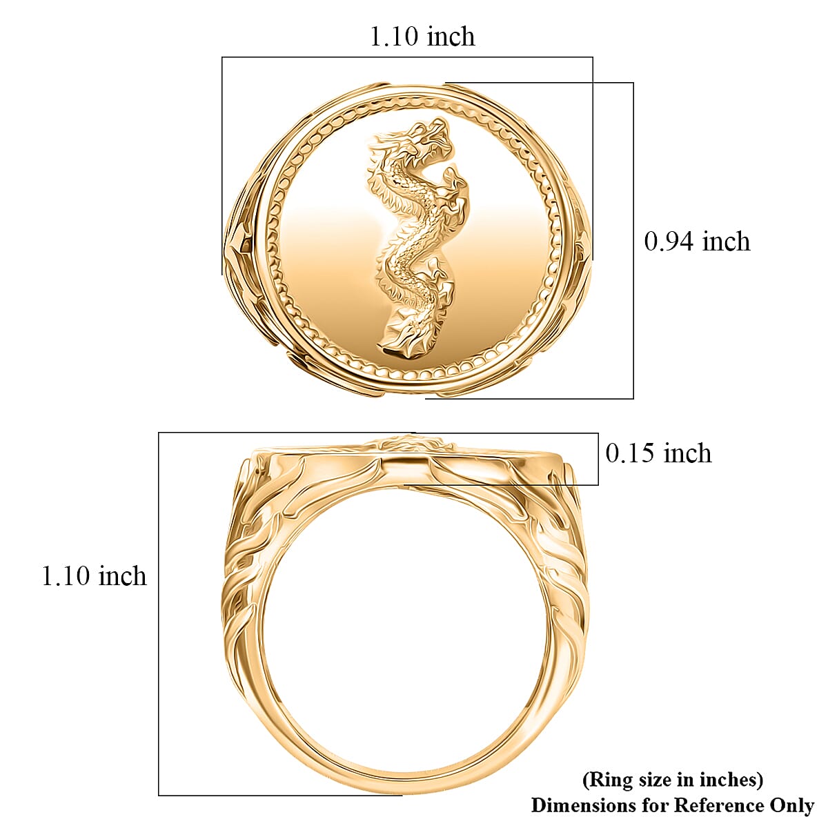 EverTrue Bronzella Collection Vintage European Coin Men's Ring in 18K YG Plated Bronze (Size 12.0)