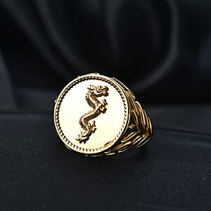 EverTrue Bronzella Collection Vintage European Coin Men's Ring in 18K YG Plated Bronze (Size 13.0)