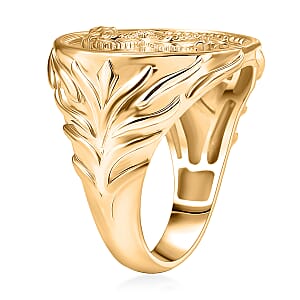 EverTrue Bronzella Collection Vintage European Coin Men's Ring in 18K YG Plated Bronze (Size 14.0)