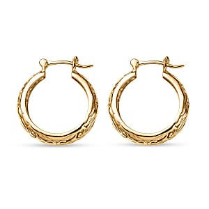 EverTrue Bronzella Collection Scrollwork Hoop Earrings in 18K YG Plated Bronze