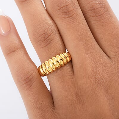 EverTrue Dome Ring in 18K YG Plated (Size 8.0)