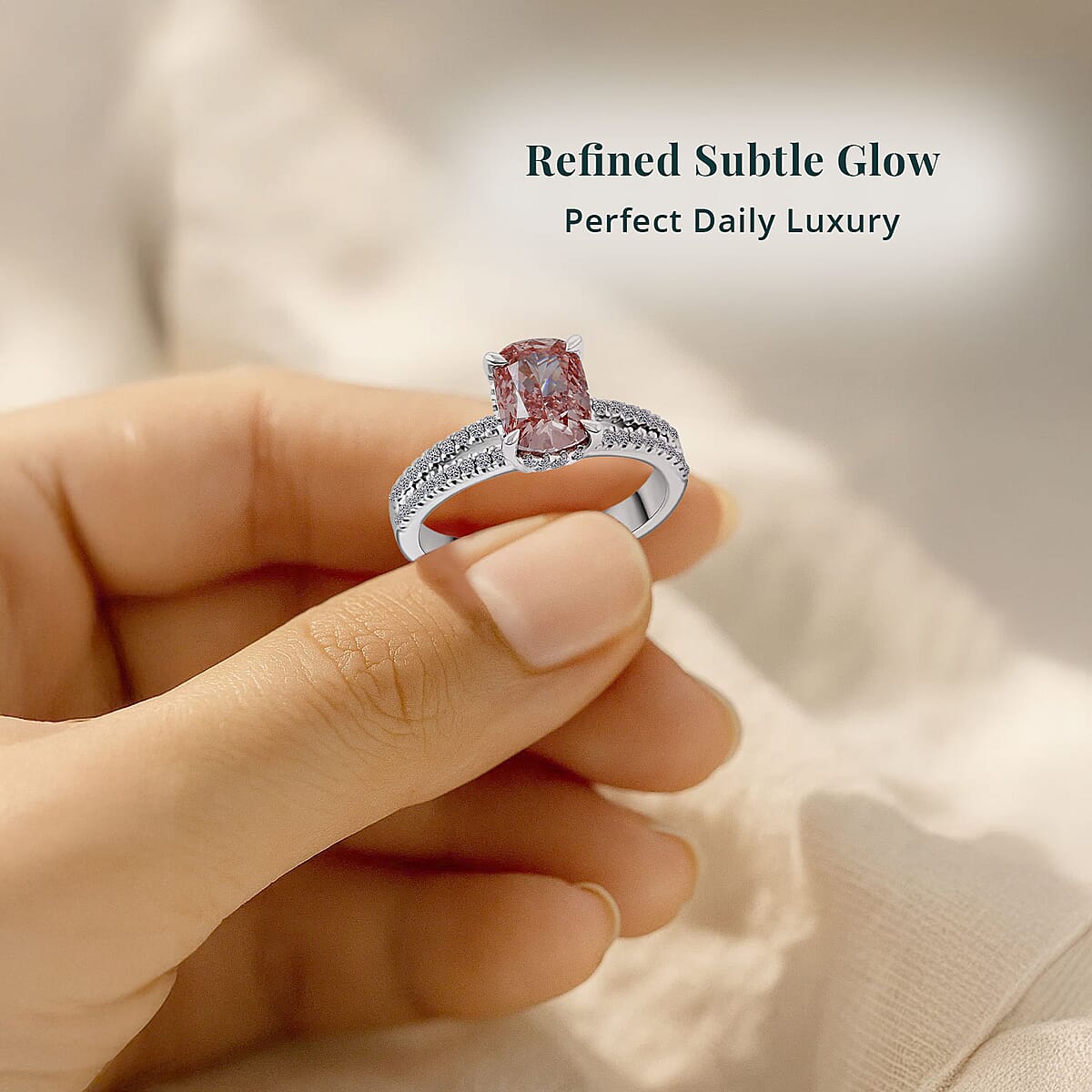 Luxuriant Lab Grown Pink Diamond (VVS2) (IR) and Lab Grown Diamond 2.30 ctw Ring in 14K White Gold (Size 8.0) image number 5