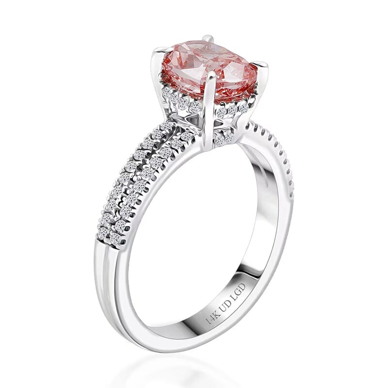 Luxuriant Lab Grown Pink Diamond (VVS2), Lab Grown Diamond Ring in 14K White Gold 2.30 ctw (Size 10.0)