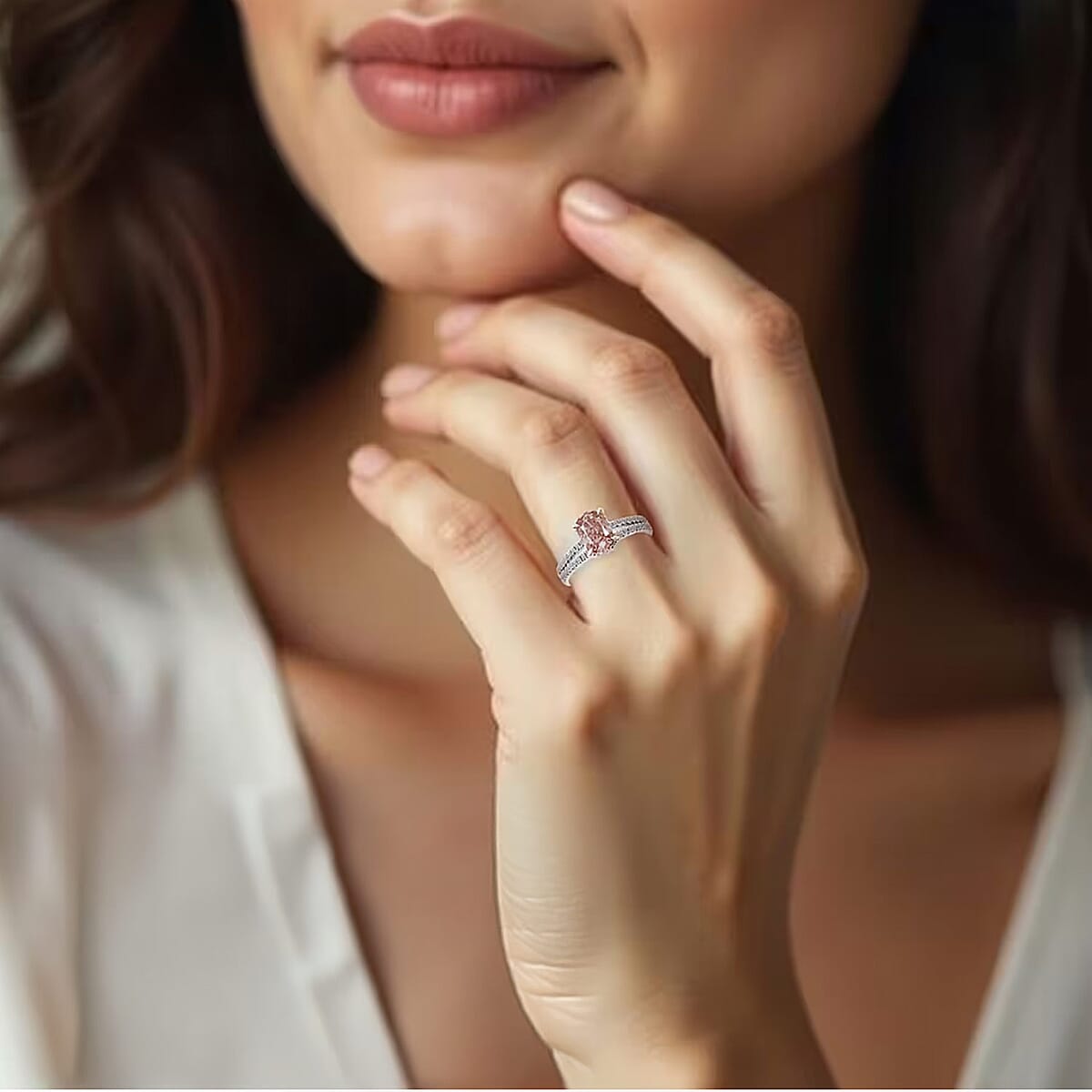 Luxuriant Lab Grown Pink Diamond (VVS2), Lab Grown Diamond Ring in 14K White Gold 2.30 ctw (Size 11.0) image number 1